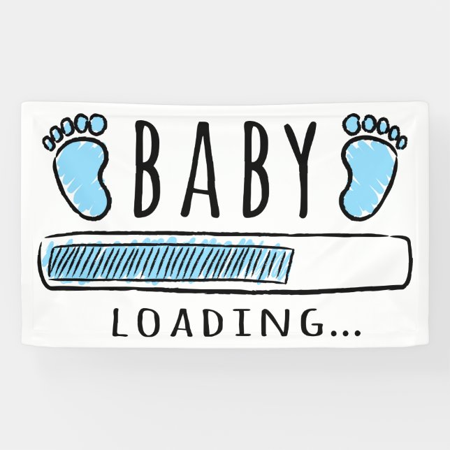 Banderoles Baby shower Garçon | Baby Boy Chargement (Horizontal)