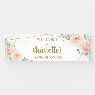 Banderoles Baby shower géométrique flush or flush fond