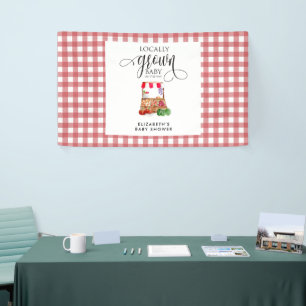 Banderoles Baby Shower Gingham de Bienvenue Cultivé Localemen