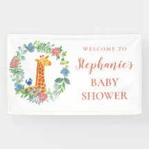 Baby shower Giraffe Floral Wreath Personnalisé