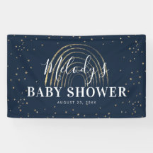 Baby shower Gold Star & Rainbow