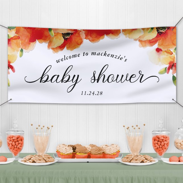 Banderoles Baby shower Golden Poppy (Golden Poppy Baby Shower Welcome Banner)
