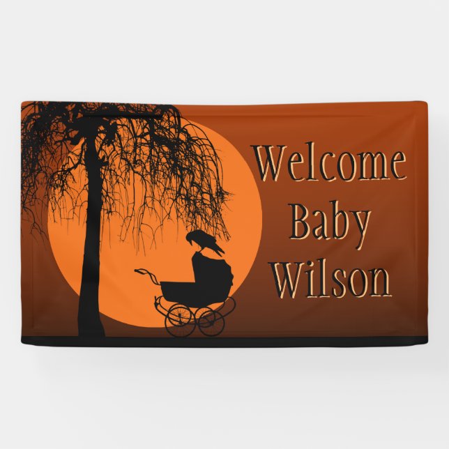Banderoles Baby shower Goth-Horror (Horizontal)