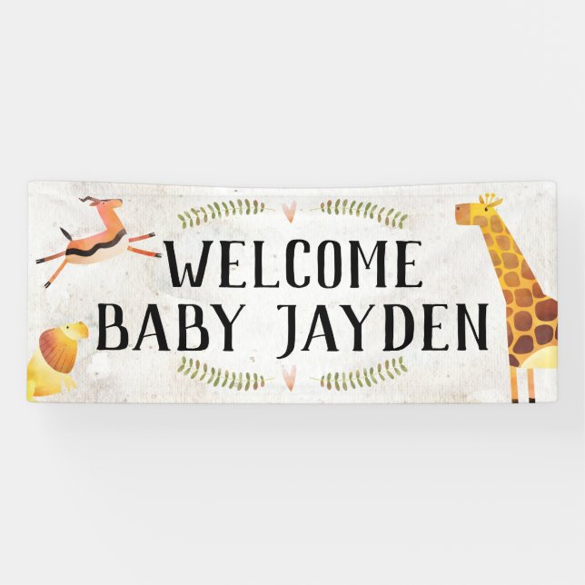 Banderoles Baby shower Jungle Safari (Horizontal)