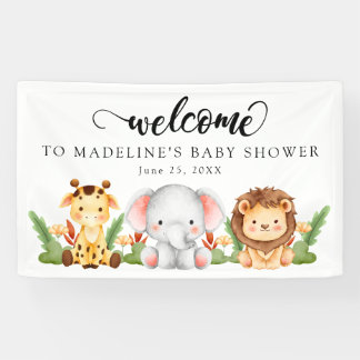 Banderoles Baby shower Jungle Safari Bienvenue