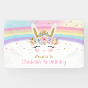 Banderoles Baby shower lapin arc-en-ciel Anniversaire Context