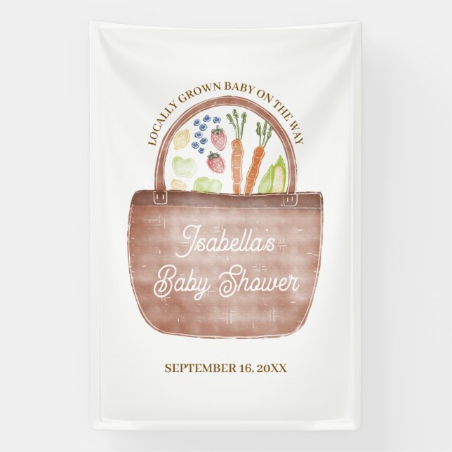 Banderoles Baby Shower Marché de Producteurs (Verticale)