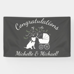Banderoles Baby-Shower Mixte Chien Pit Bull