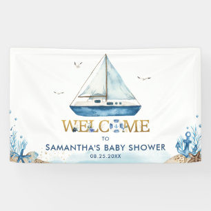 Banderoles Baby shower nautique Boat Boat Welcome Backdrop
