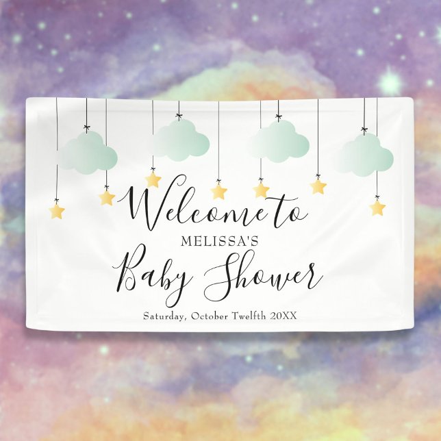 Banderoles Baby shower neuf Twinkle Twinkle Bienvenue (Twinkle Twinkle Neutral Baby Shower Welcome Banner)