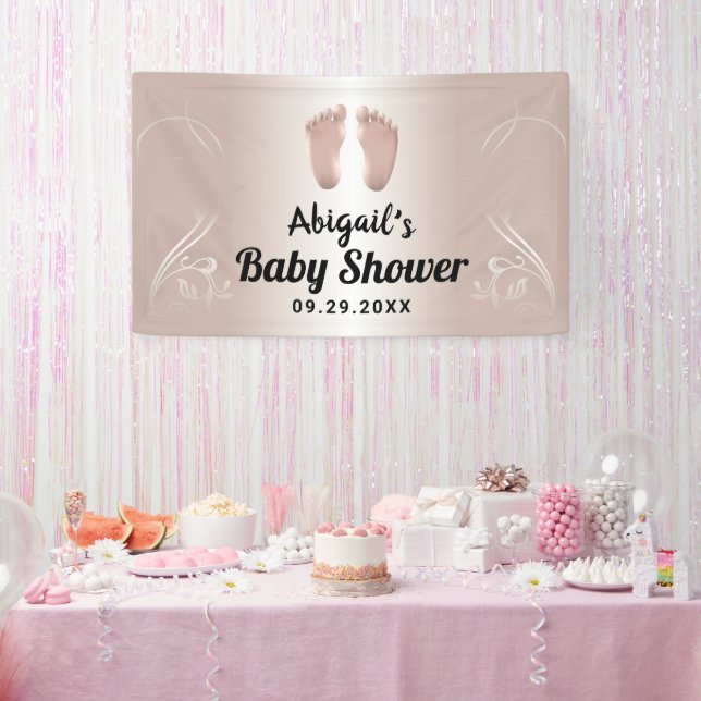 Banderoles Baby shower or Rose moderne Bienvenue (Fête)