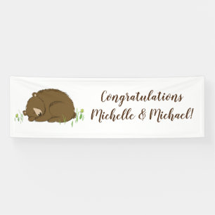 Banderoles Baby shower Ours Brown Animaux de forêt