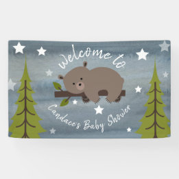 Banderoles Baby shower Ours d'aquarelle couché