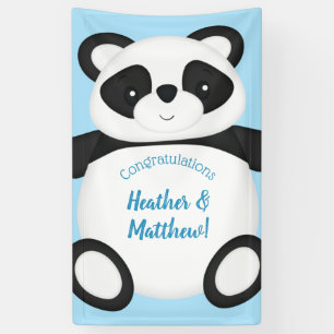 Banderoles Baby shower Ours Panda Bleu