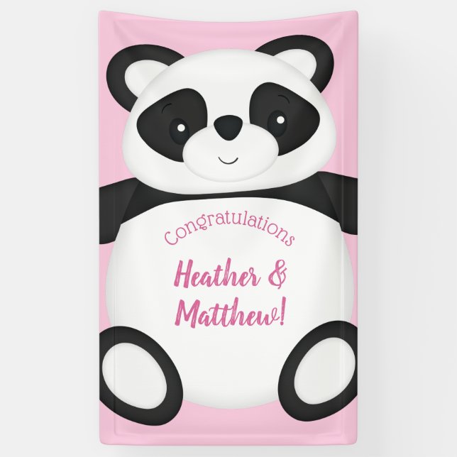 Banderoles Baby shower Panda Bear (Vertical)