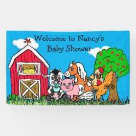 Banderoles Baby shower personnalisé animal de ferme thème