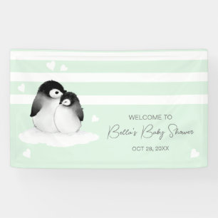Banderoles Baby shower Pingouin mignon