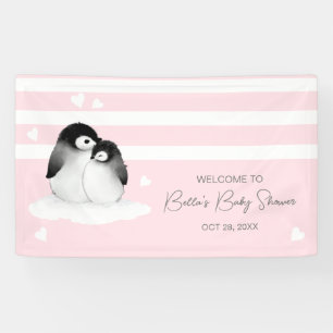 Banderoles Baby shower Pingouin mignon
