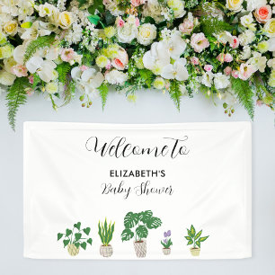Banderoles Baby shower Plante en pots Fleur de verdure Bienve