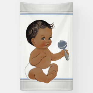 Banderoles Baby Shower pour garçon ethnique