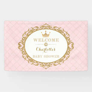 Banderoles Baby shower princesse de la Couronne rose Gold Bie