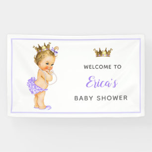 Banderoles Baby shower Princesse Vintage violette