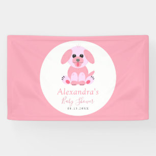 Banderoles Baby shower rose rose Personnalisé Puppy Bienvenue