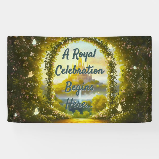 Banderoles Baby shower royal Une célébration royale commence  (Horizontal)