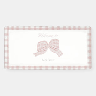 Banderoles Baby shower ruban à arc rose mou