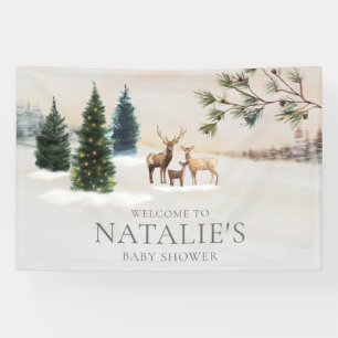 Banderoles Baby shower rustique de cerfs de bois