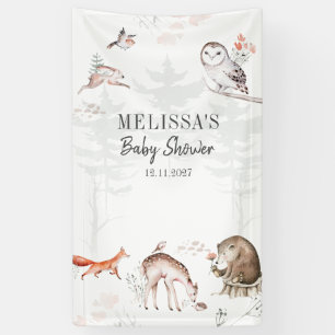 Banderoles Baby shower Rustique des animaux forestiers