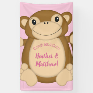 Banderoles Baby shower singe rose