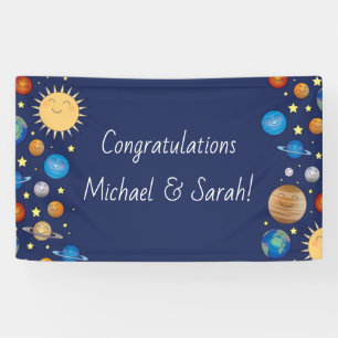 Banderoles Baby shower spatial Galaxy Étoiles Universelles