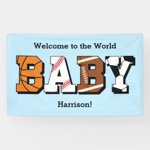Banderoles Baby shower sportif Co-ed Theme Boy Blue