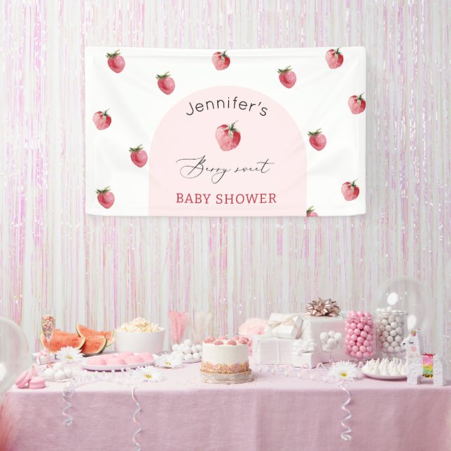 Banderoles Baby shower sucré aux fraises (Fête)