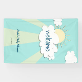 Banderoles Baby shower Sunshine moderne Bienvenue