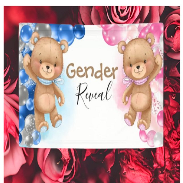 Banderoles Baby shower Teddy Balloons Révélation de genre (Créateur téléchargé)