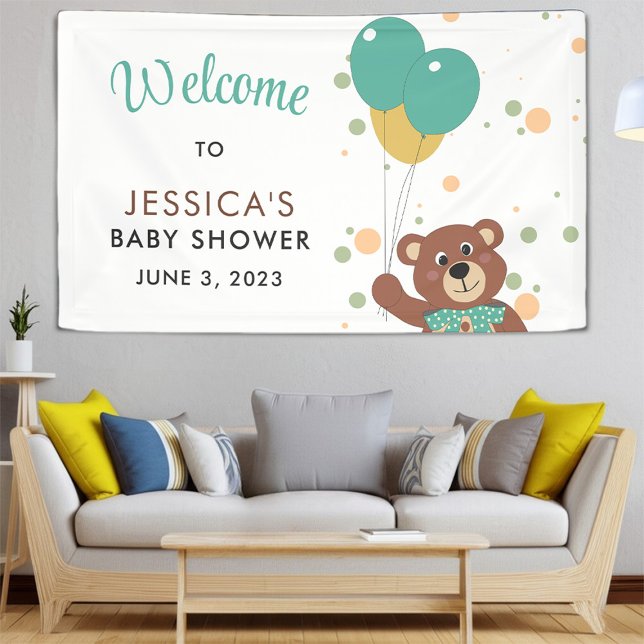 Banderoles Baby shower Teddy Bear Sexe Neutre Bienvenue (Créateur téléchargé)