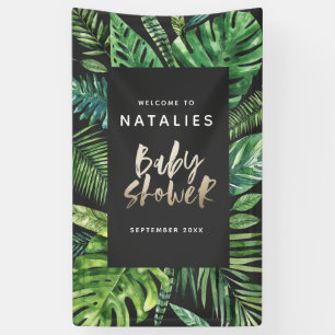 Banderoles Baby shower tropical de palmette et de manuscrit