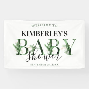 Banderoles Baby shower végétal tropical minimal