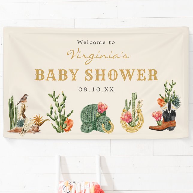 Banderoles Baby shower Western Cowboy Bienvenue (Western Cowboy Baby Shower Welcome Banner by Painted Paperie
)