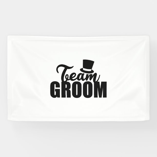 Banderoles Bachelor Party Team Groom Top Hat - Idée cadeau (Horizontal)