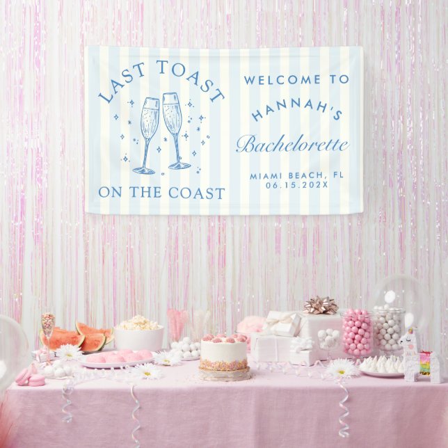 Banderoles Bachelorette Côtière Moderne Cocktail Party Blue (Fête)