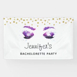 Banderoles Bachelorte d'aquarelle aux yeux violets glamour