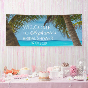 Banderoles Baie tropicale Eté Arbre palmier Baby Shower