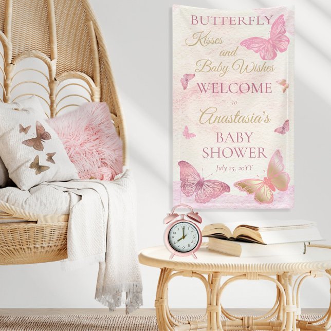 Banderoles Baisers à papillon et voeux de bébé Baby shower fi (Créateur téléchargé)