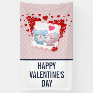 Banderoles Baisers avec les Coeurs rouges Saint Valentin