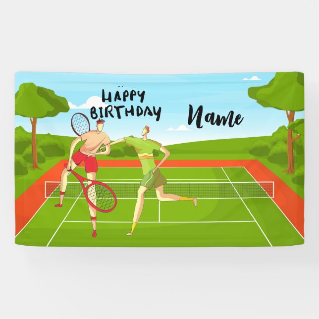 Banderoles Bal de tennis pour le joueur de tennis Anniversair (Horizontal)