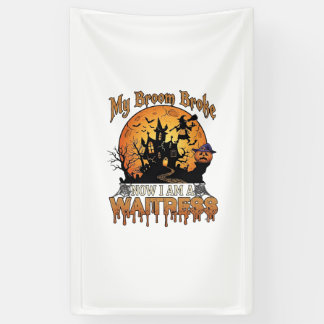 Banderoles Balai Cassé Serveuse Halloween Sorcière Maison Han
