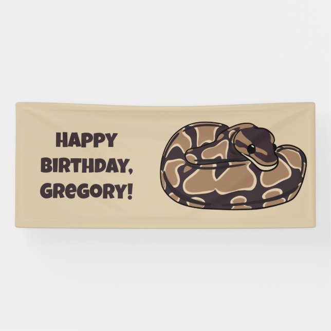 Banderoles Ball Python Snake, Brown et Tan Personnalisé (Horizontal)